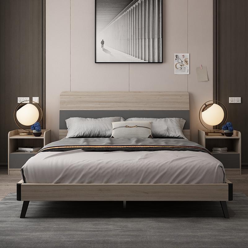 森美人床 简约现代一米八双人落地板式床主卧家具套装组合工业风小户型 床+床垫1500mm*1900mm组装式箱体床