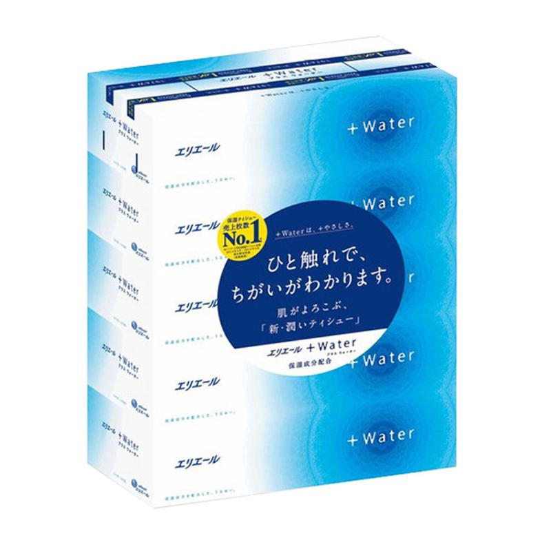 [日本进口]GOO.N大王 elleair 不伤鼻子保湿超柔软抽纸 不同于传统湿巾纸 干爽含水 180抽/盒 5盒装