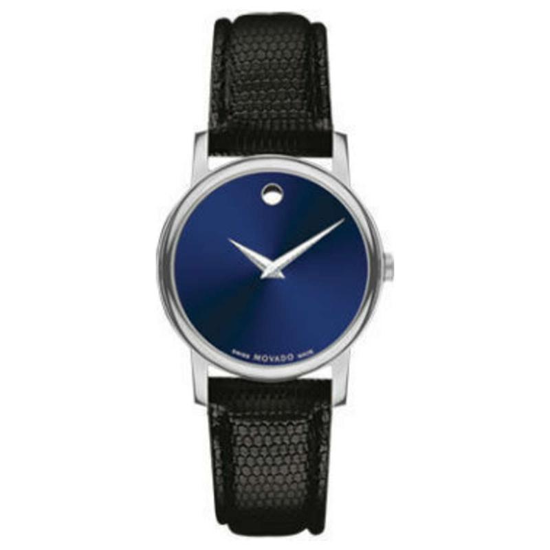 瑞士石英女士腕表经典博物馆系列不锈钢表壳皮质表带防水高清大图