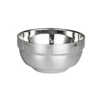 乐享食堂不锈钢汤碗双层隔热泡面碗饭碗14cm304加厚铂金碗LX-TCJ-0264单位:个