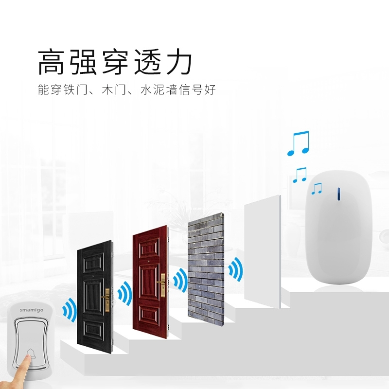 无线家用门铃 简约款法耐一拖一远距离FANAI交流用电池遥控电子老人呼叫器