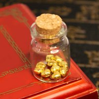 素竹 足金黄金9999 爱心金豆 情侣爱心投资金1克金条金币 实心小爱心金条黄金摆件 可回购 1克金爱心