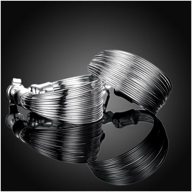 E005 Women silver plated earring 镀925纯银日韩时尚气质耳环女