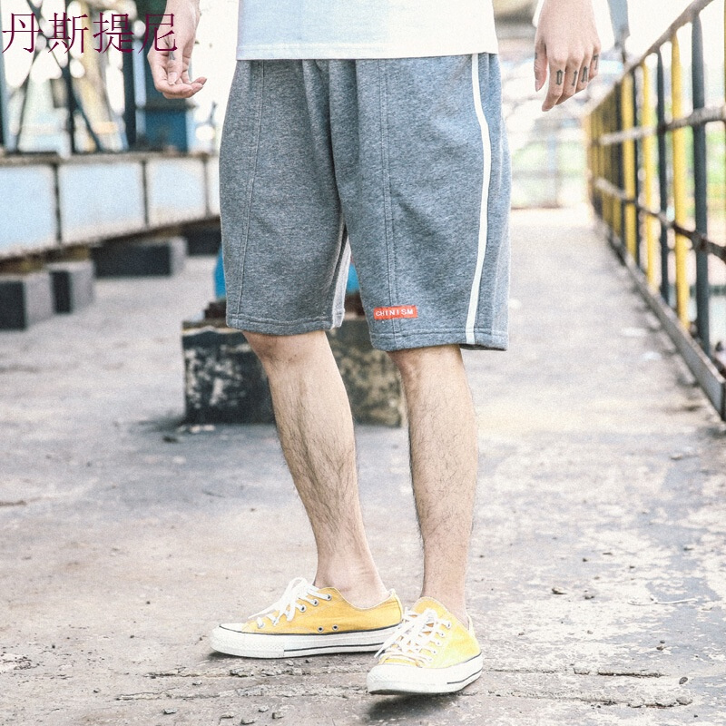 东京衣柜男装夏季港风毛圈休闲裤宽松短裤潮原宿学生嘻哈五分裤男