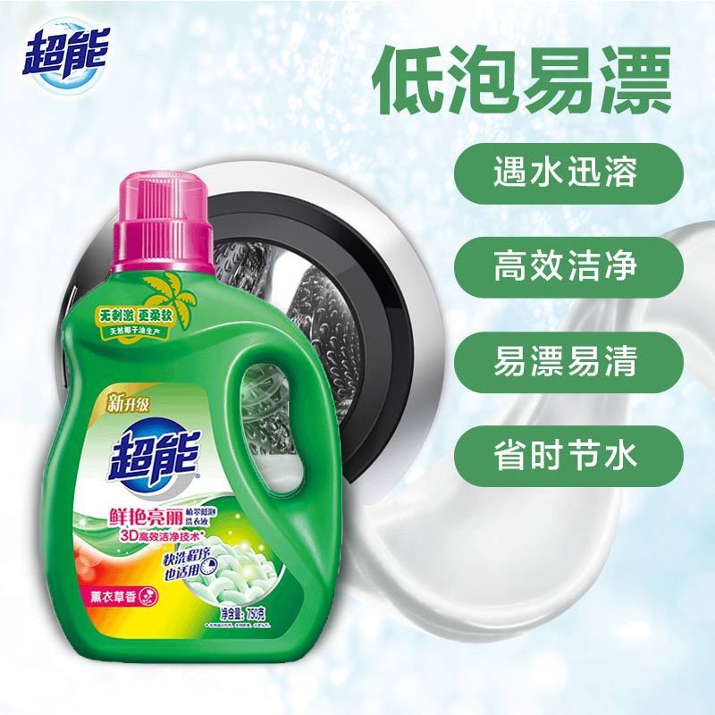 WQSC超能低泡植萃洗衣液750g1瓶