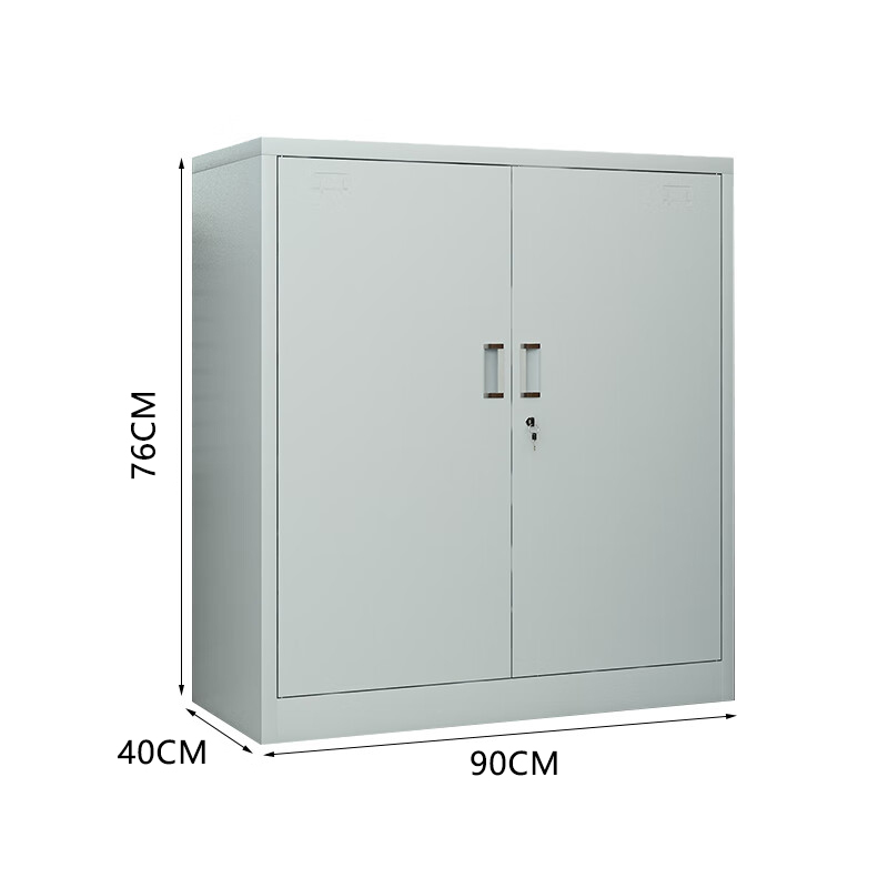 臻远ZY5062305 钢制厚板铁门矮柜 90*40*76cm(单位:台)灰白色高清大图