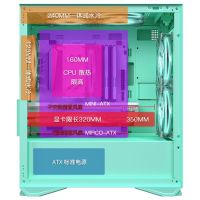 爱国者YOGO M2 薄荷绿玻璃侧透U3 电竞机箱DIY组装整机电脑游戏商务办公主机箱