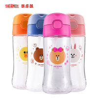 膳魔师(Thermos)Tritan塑料杯F4011T BL吸管杯 450ML家用/旅行/通用可爱卡通吸管杯