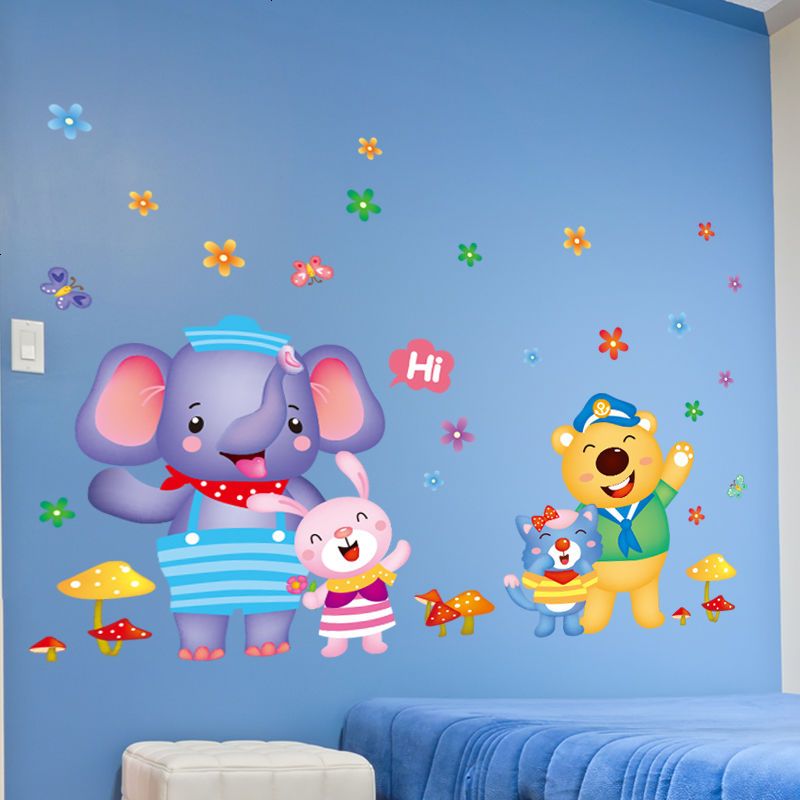 儿童房墙贴纸贴画卡通可爱动物贴幼儿园教室布置装饰墙壁装饰品