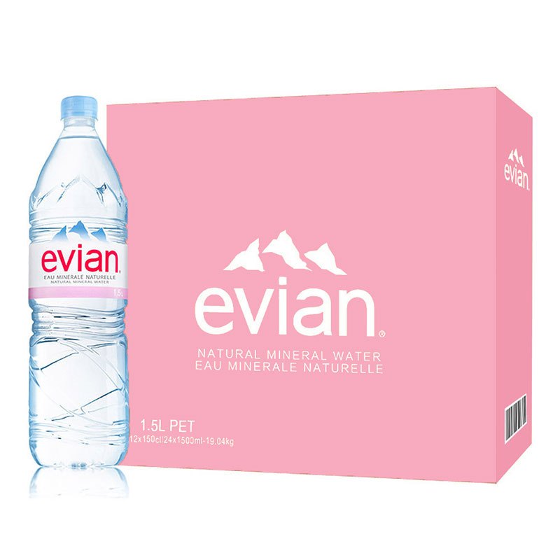 依云（Evian） 天然矿泉水 1.5L*12瓶 1500ml大瓶装