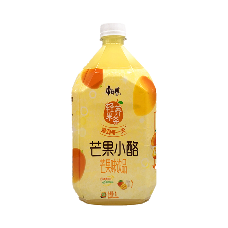康师傅 轻养果荟芒果小酪1000mlx8大瓶整箱果汁夏季饮料饮品