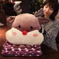 抱枕被子两用办公室靠背垫靠枕三合一暖手午休枕头午睡毯子冬_688 40cm抱枕（内含毯子1x1.7米） 原创小麋鹿