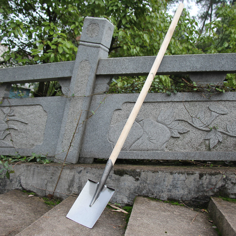 启盟QM-80076铁锹方头锹尖头锹泥锹煤灰锹煤锹带锹柄(小号泥锹23cm )高清大图