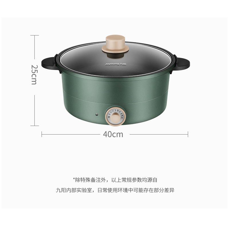 九阳(Joyoung)电火锅多功能家用3升L电热锅电炖锅HG30-GD91 复古绿