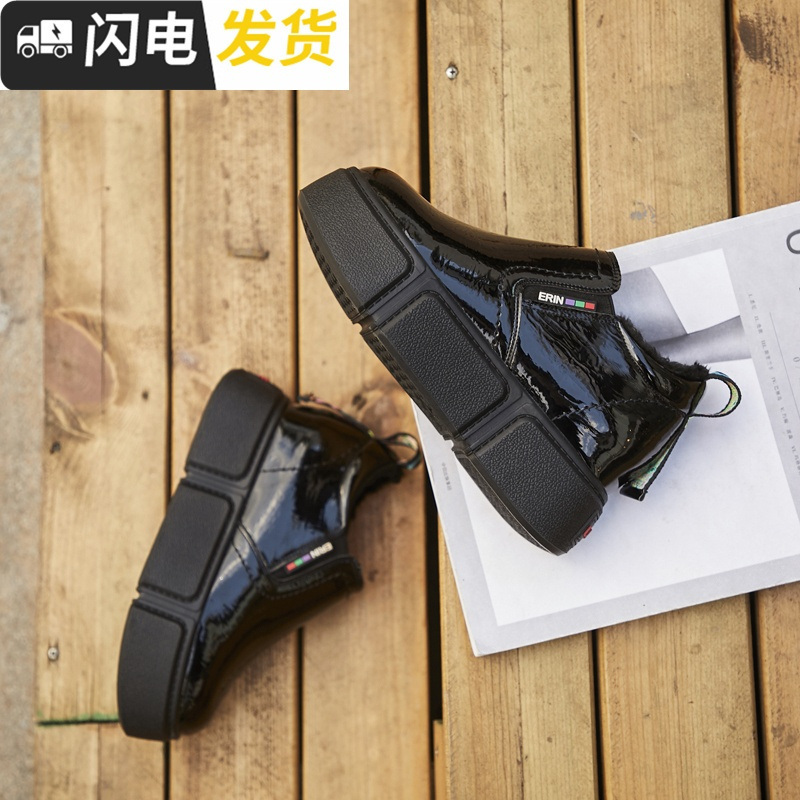 内增高女鞋2022秋冬季新款一脚蹬松糕厚底懒人鞋女加棉乐福鞋潮启如休闲鞋休闲鞋