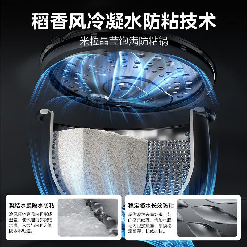 美的(Midea)电饭煲电饭锅0涂层风动稻香4升3-8人无涂层 IH加热不锈钢内胆家用多功能电饭锅MB-HS453S补贴图片