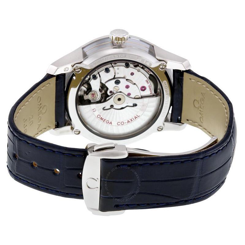 欧米茄omega男士机械表碟飞系列蓝色表盘皮带男士自动机械表