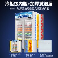 星星优品530升双门展示柜风直冷饮料柜冷藏食品保鲜超市冷饮展示柜 节能省电(高颜值) LSC-520F-U