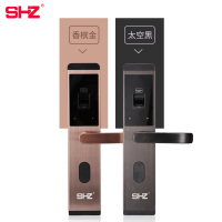 SHZ SH-103日本神護者指纹锁家用防盗门智能锁指纹密码锁指纹密码电子锁家用指纹锁太空黑配大霸王锁体