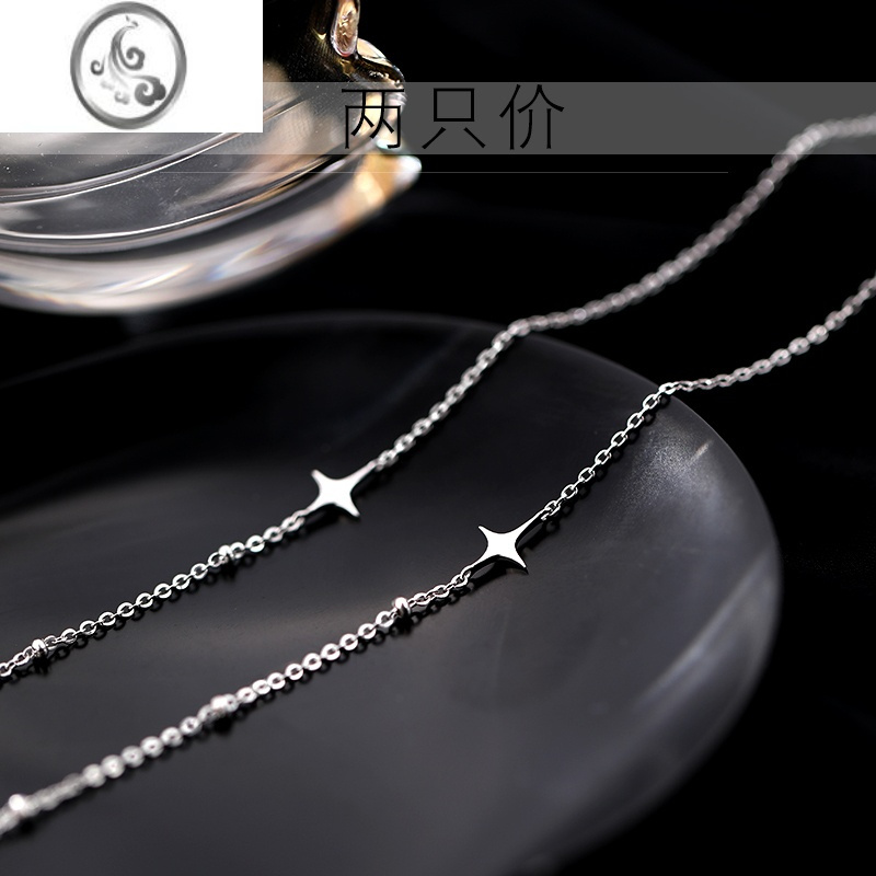 JiMi[]925银银四芒星耳线简约小众设计女耳环夏显脸瘦耳坠耳饰