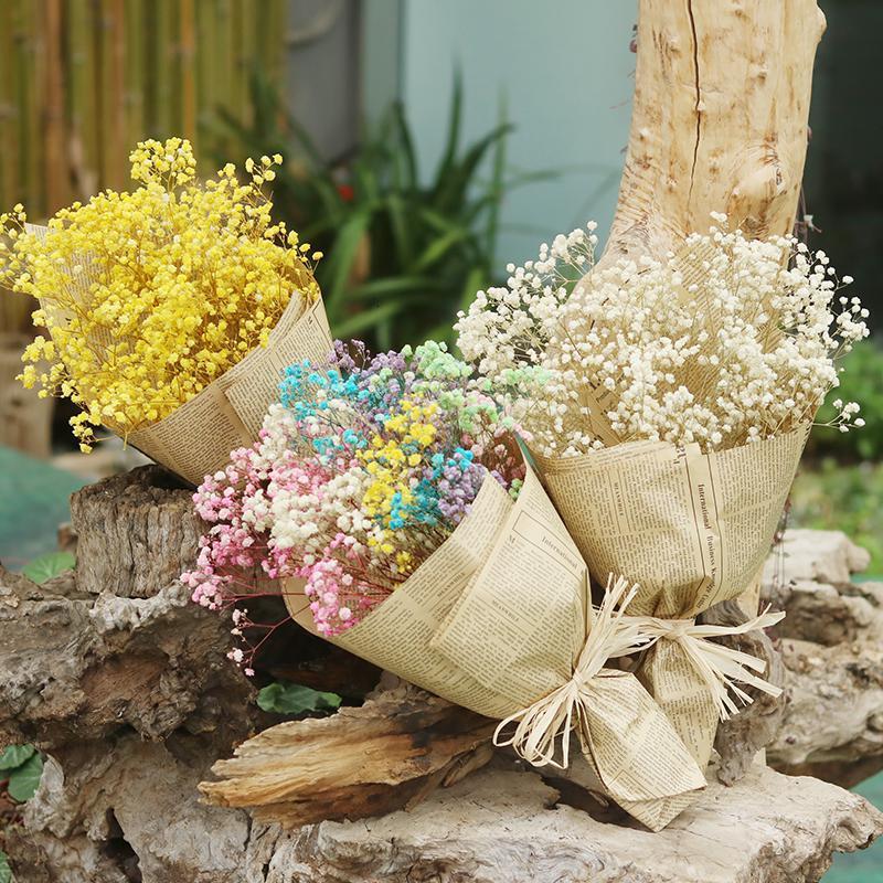 天然干花花束满天星超大手工干花客厅餐桌装饰插花摆设