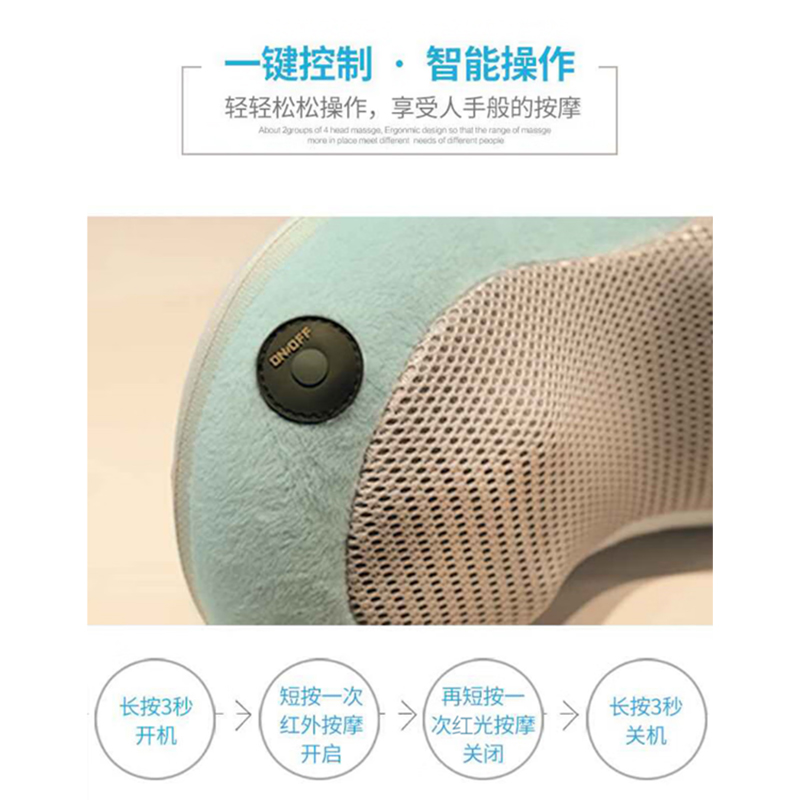 倍轻松(breo)颈部腰部按摩器 BM1801腰枕颈枕 可车载按摩 轻松按摩[单位:个]高清大图