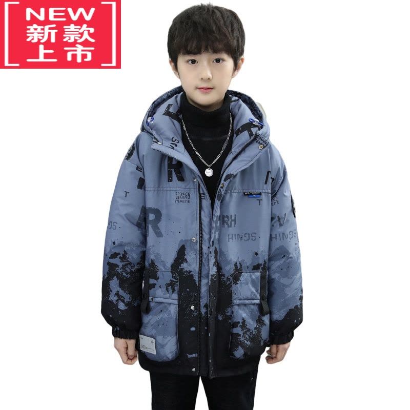 可莉允男童冬装棉衣大童2022年新款网红加厚羽绒棉服男孩洋气保暖棉袄潮图片
