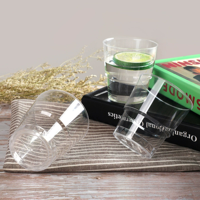 宜洁 航空杯一次性杯子商用加厚透明塑料硬杯水杯 180ml 10只/包高清大图
