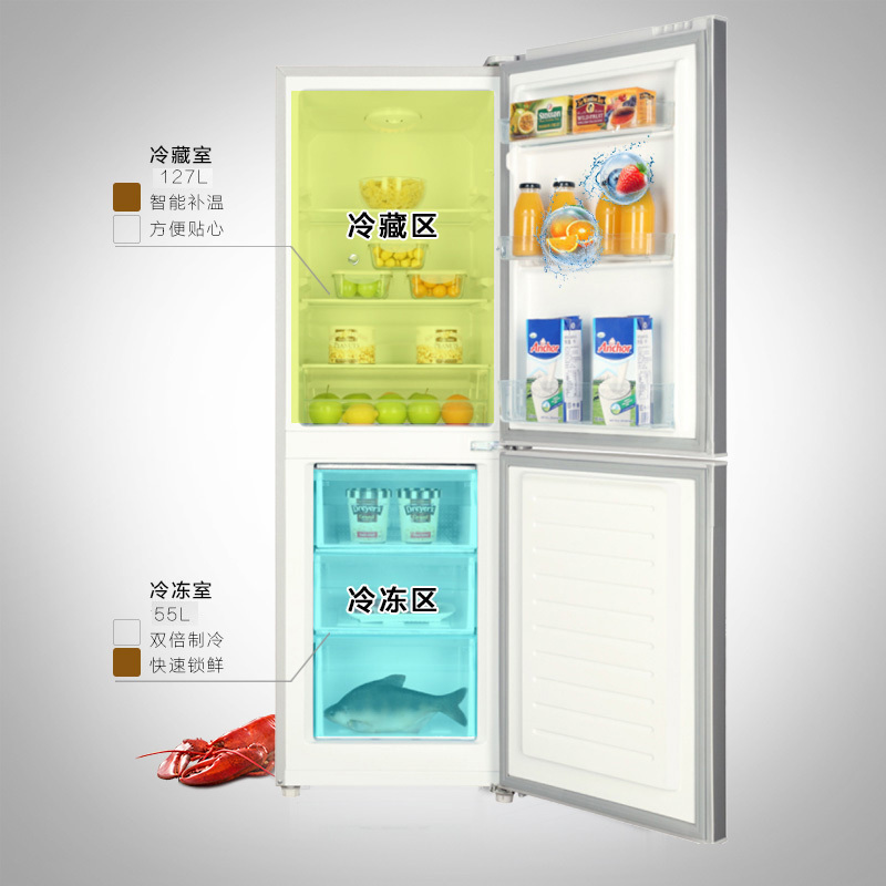 海尔统帅(Leader)BCD-182LTMPA 182升双门直冷小冰箱家用节能冷藏冷冻两门(XF)