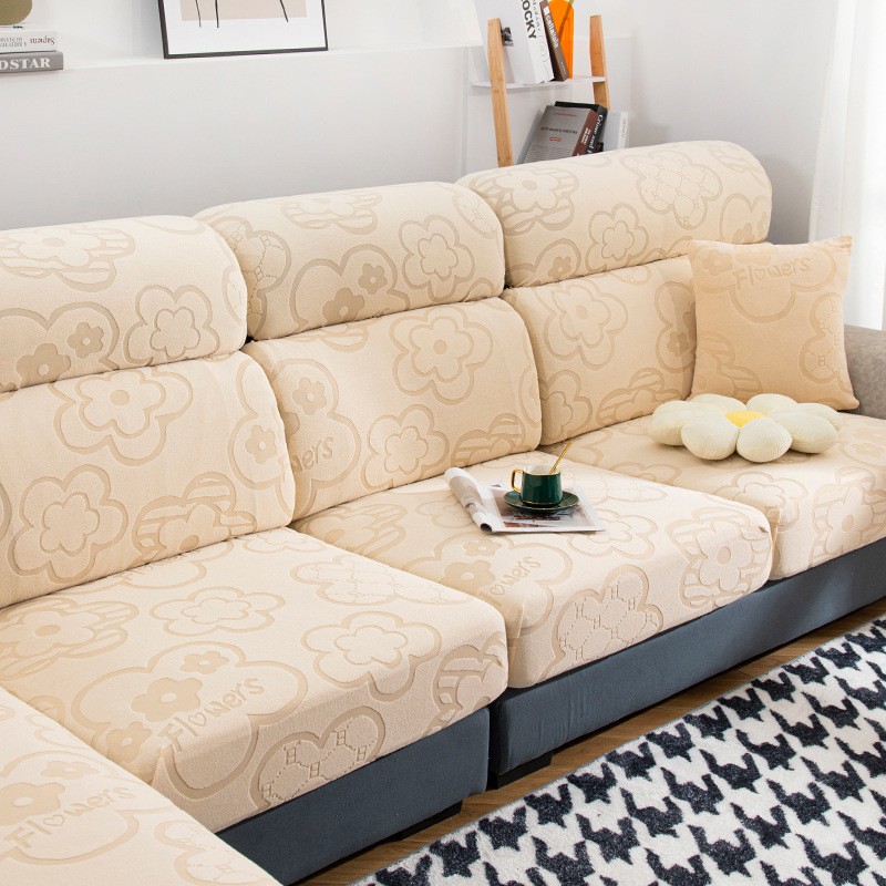京城派 全包沙发笠沙发套弹力沙发套罩简约现代四季冰丝提花面料沙发笠防猫抓加厚坐垫凉席沙发罩全包套巾盖布高清大图