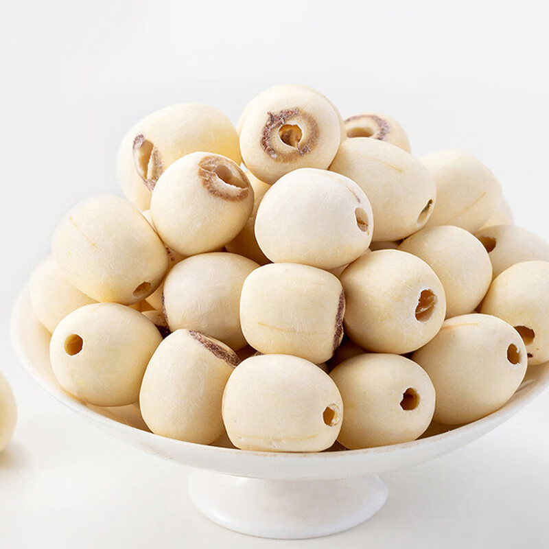 绿帝磨皮莲子粒大饱满自然莲香粉糯爽口大小均匀通心通透500g高清大图
