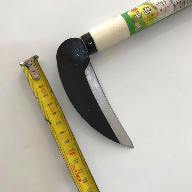 迅众 园林割草小镰刀割菜挖野菜小刀锰钢迷你短柄木柄家用韭菜神器高清大图