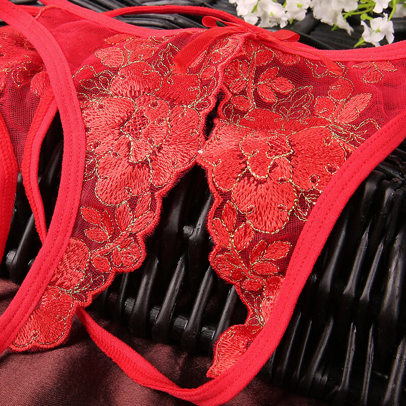 欧美性感情趣女士内裤开裆t裤激情免脱透明丁字裤7120 红色