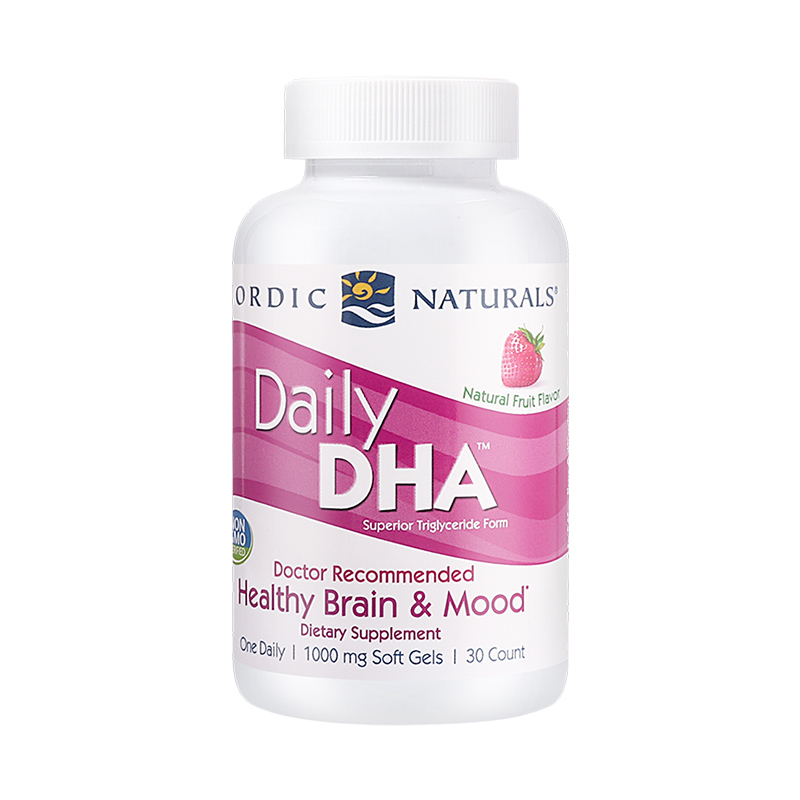 美国原装进口Nordic Naturals挪威小鱼青少年儿童鱼油DHA鱼油胶囊草莓味30粒/瓶装补脑记忆力12岁
