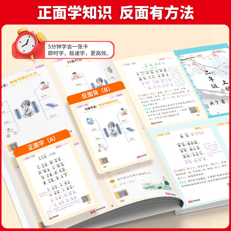 [全6册]小学生必背手卡书 小学通用 [正版]小学语文基础知识大全数学公式定理手卡书一二三四五六年级必背古诗文英语必背词高清大图