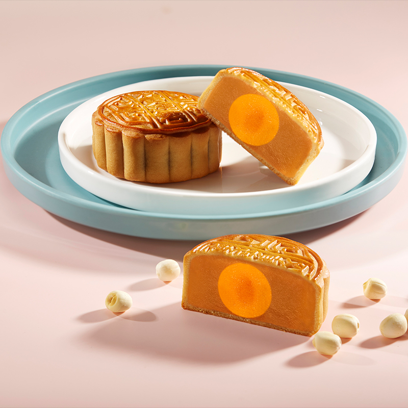 传统广式咸蛋黄莲蓉豆沙五仁水果口味月饼礼盒装中秋节送礼团购