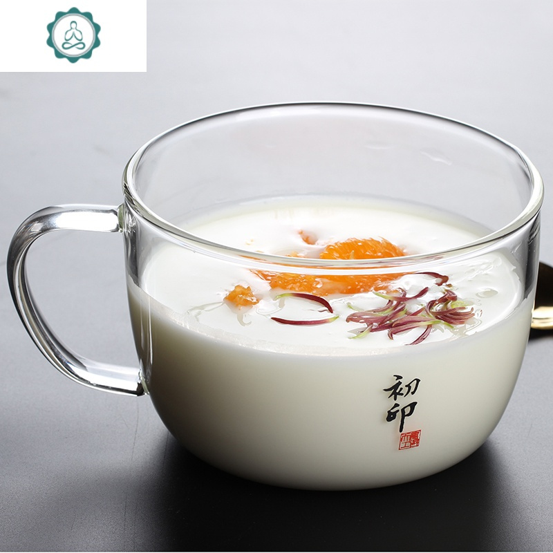 耐热玻璃早餐杯子燕麦杯带勺带盖麦片杯牛奶杯微波炉专用杯子 封后 知否早餐杯