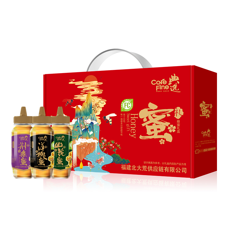 大荒金老农典选蜂蜜礼盒750g天然发酵零添加醇厚口感独特工艺锁营养全家健康好滋味高清大图