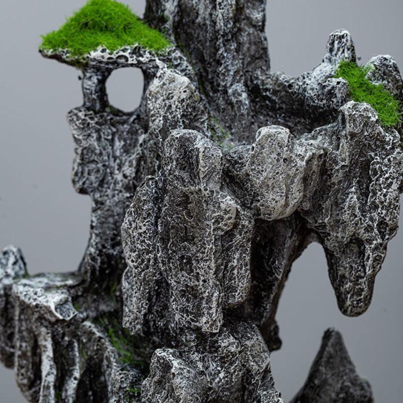 鱼缸仿真假山石造景石小块装饰景观石水族布景石头奇石盆景石摆件2302