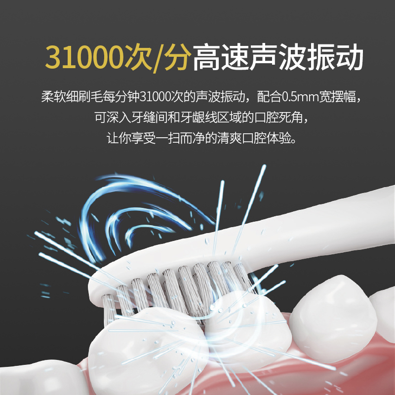 松下(Panasonic) 电动牙刷 EW-DM712充电式家用全自动超声波震动细软毛 智能计时感应式充电全身防水便携式