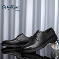 金利来（goldlion）男鞋商务休闲鞋简约系带舒适轻质皮鞋59674007501A-黑-43码
