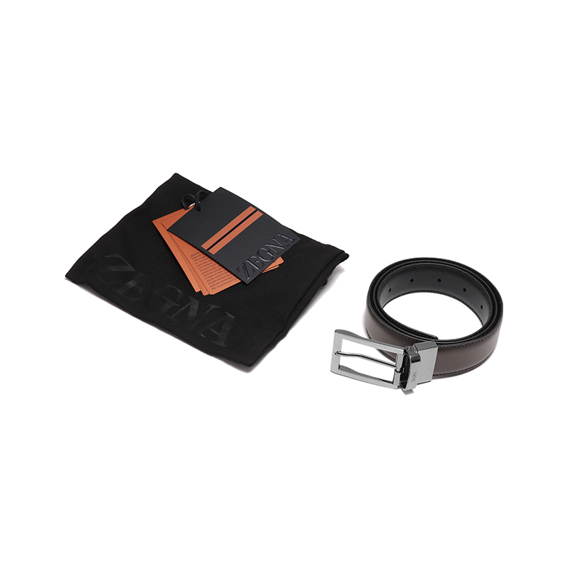 杰尼亚zegna男士牛皮可裁剪双面旋转皮带腰带lhvimb010rz