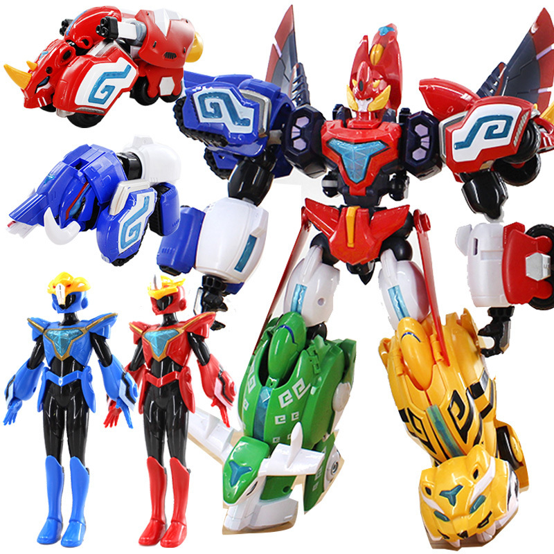 5之超能晶甲6五合体变形机器人套装儿童玩具男孩金刚正版12寸魔鱼金刚
