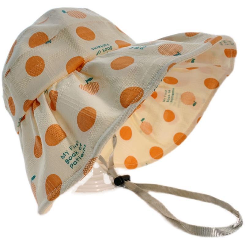 女童空顶帽遮阳帽大帽檐折叠出游小女孩沙滩帽防风女宝宝夏季帽子粉色