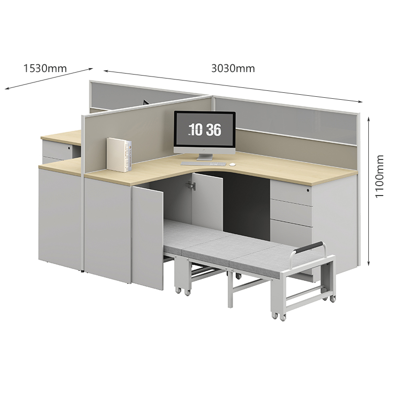 臻远ZYGW-098职员桌办公桌屏风工作卡位 T型双人位高清大图