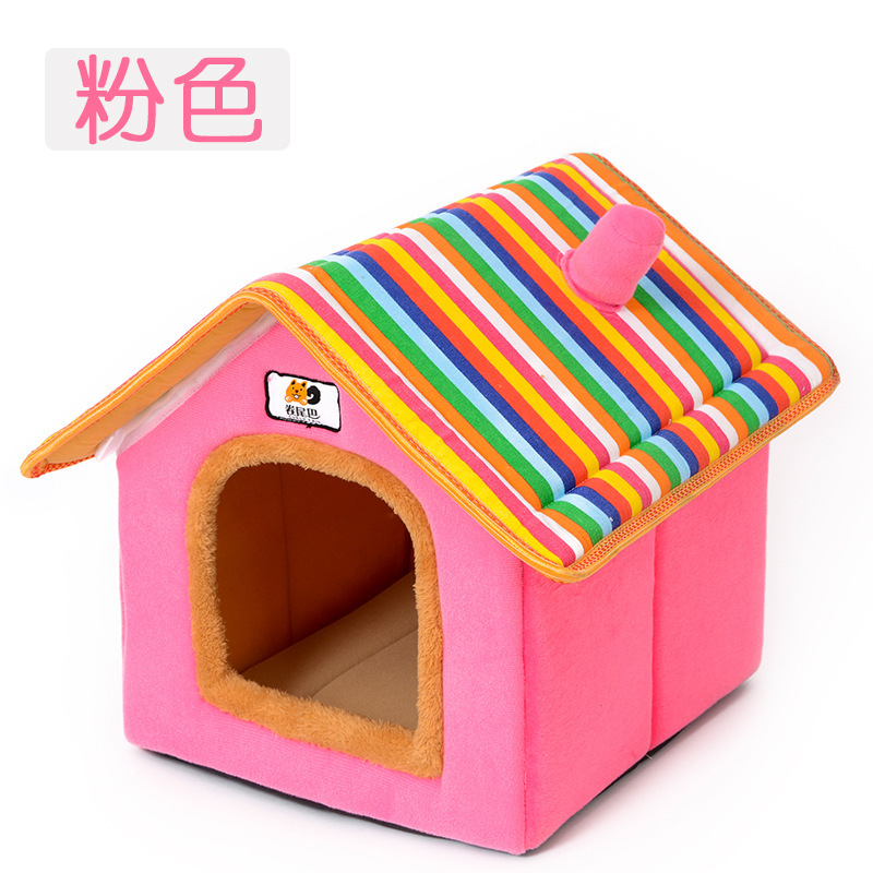 宠物室内别墅狗屋狗舍猫房子冬季保暖狗狗的窝可拆洗冬屋法斗