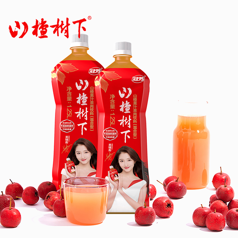 冠芳-山楂树下山楂混合果汁果肉饮料1.25L*6瓶整箱（新老包装随机发货）