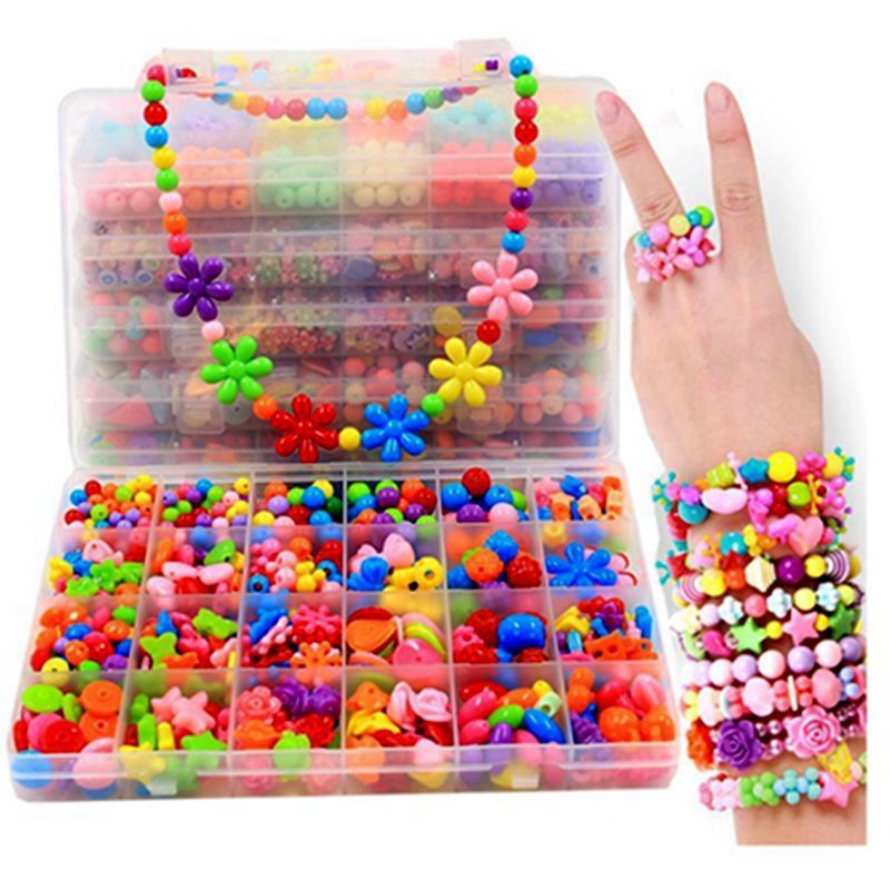 24格儿童手工串珠玩具女童diy穿珠子女孩手工制作手链项链材料包24格