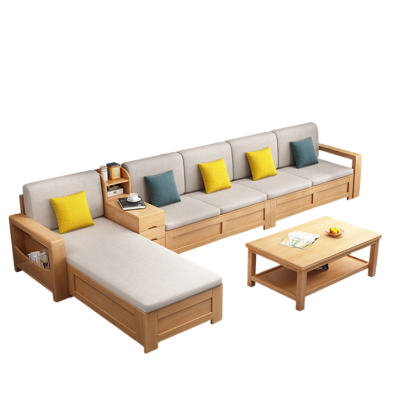 智叶舟沙发茶几组合374*173*83cm+茶几套高清大图