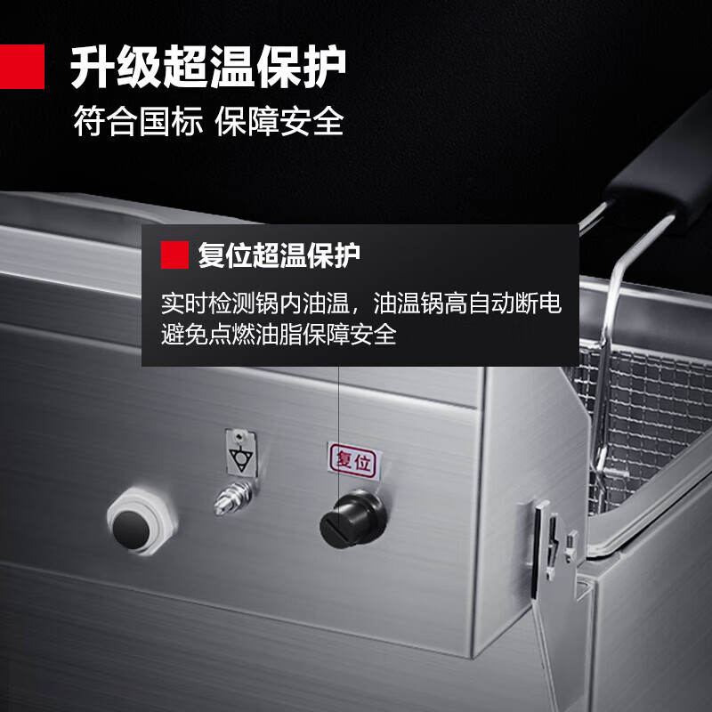 德玛仕 L-101P 电炸炉电子控温 4个记忆菜单油炸锅家用炸鸡薯条油条炸串 单缸10L高清大图